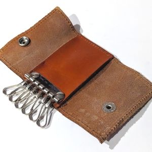 NWOT Artisan-Made Leather Key Wallet Case: Light Brown - BUNDLE 2+ COLORS & SAVE